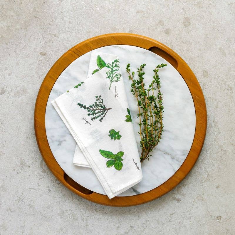 Linen Handkerchief by Isabelle Boinot / Herbs