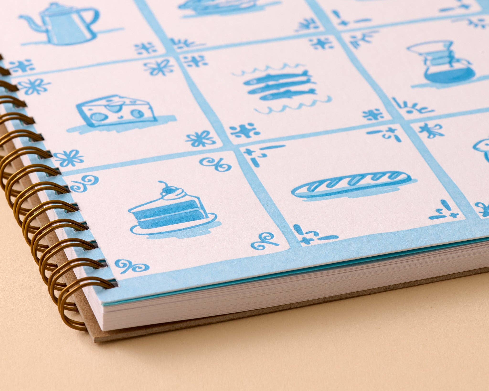 Delft Tile Letterpress Notebook / A5
