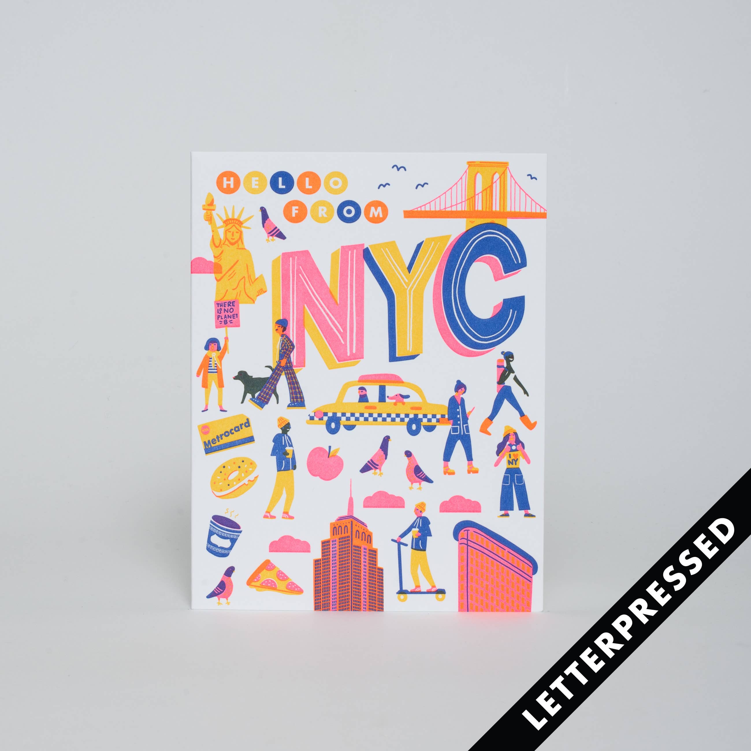 Hello from NYC City Letterpress Greeting Card by Hello!Lucky