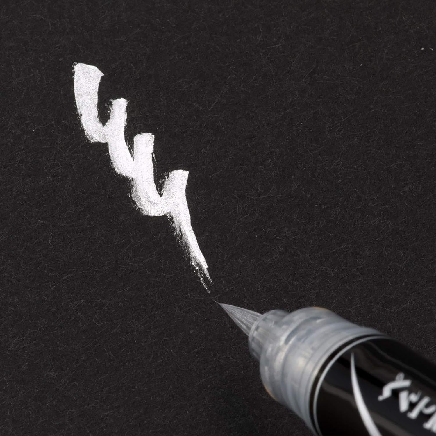 Pentel Metallic Fude Brush Pen / Kinnoho Silver