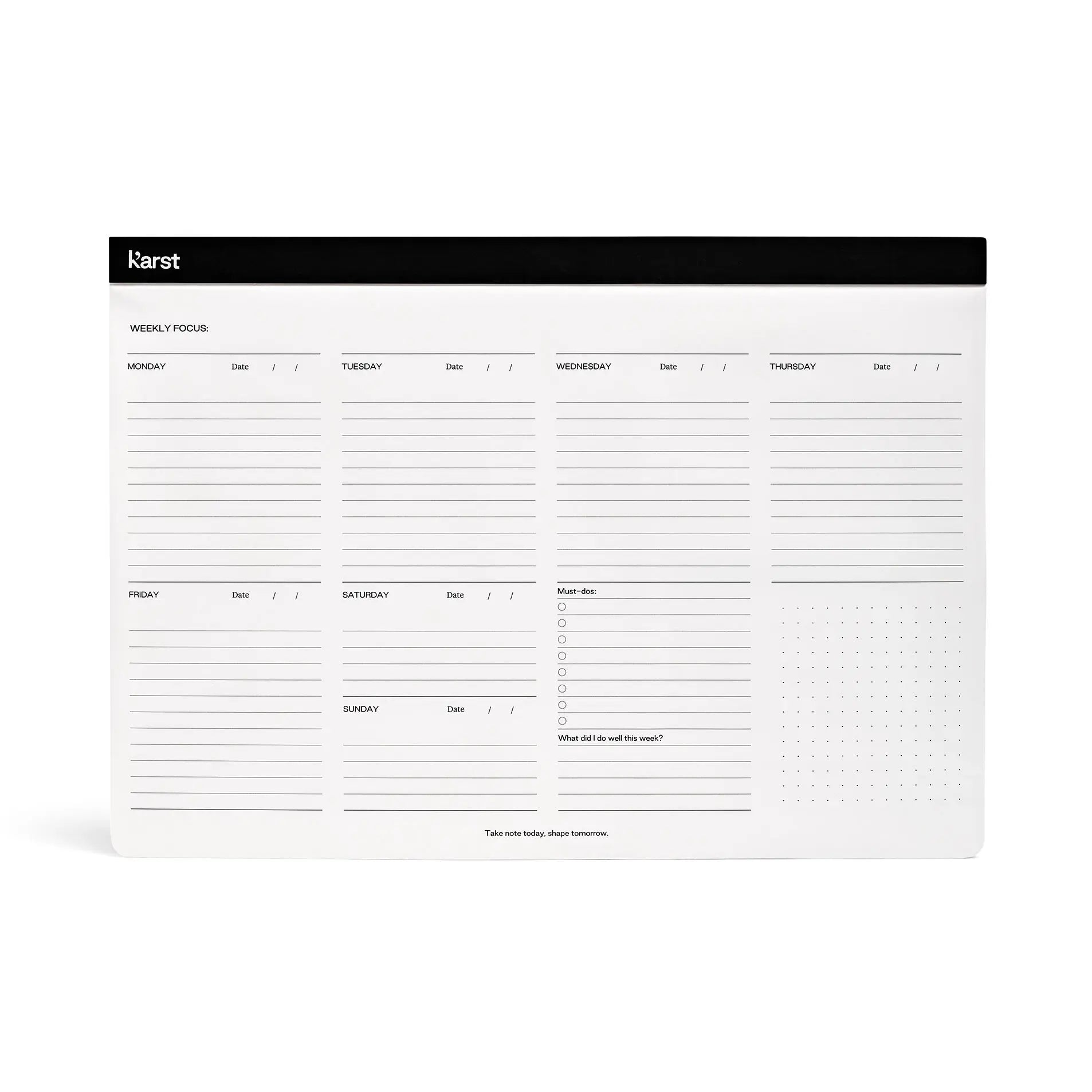 Stone Paper Weekly Desk Pad