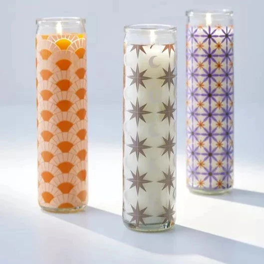 Printed Glass Pillar Candles
