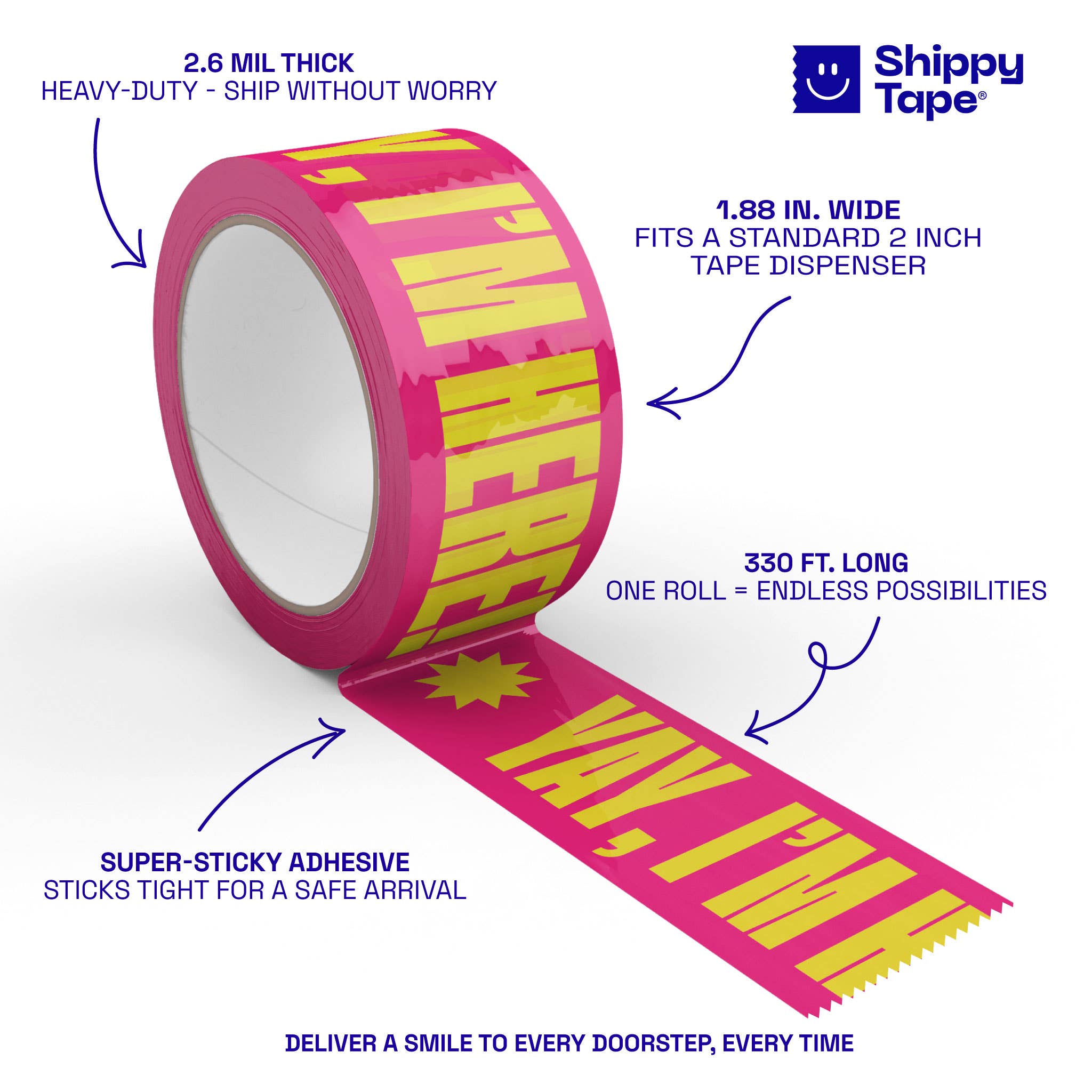 Yay, I'm Here! Shipping Tape - Pink/Yellow