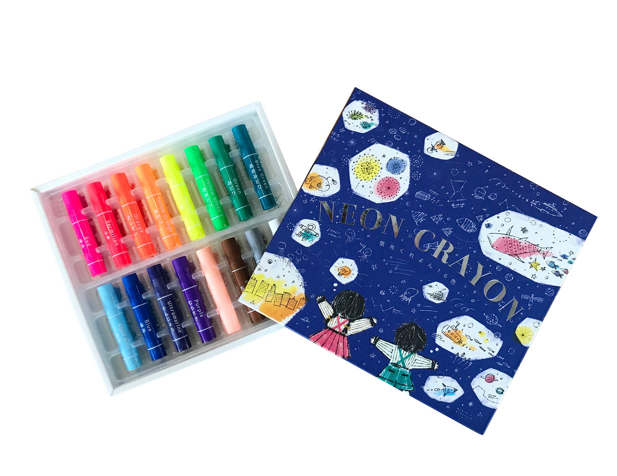 Kokuyo Japanese Neon Crayons / Set of 16