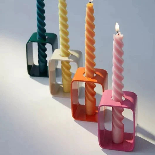 Metal Box Taper Candle Holder