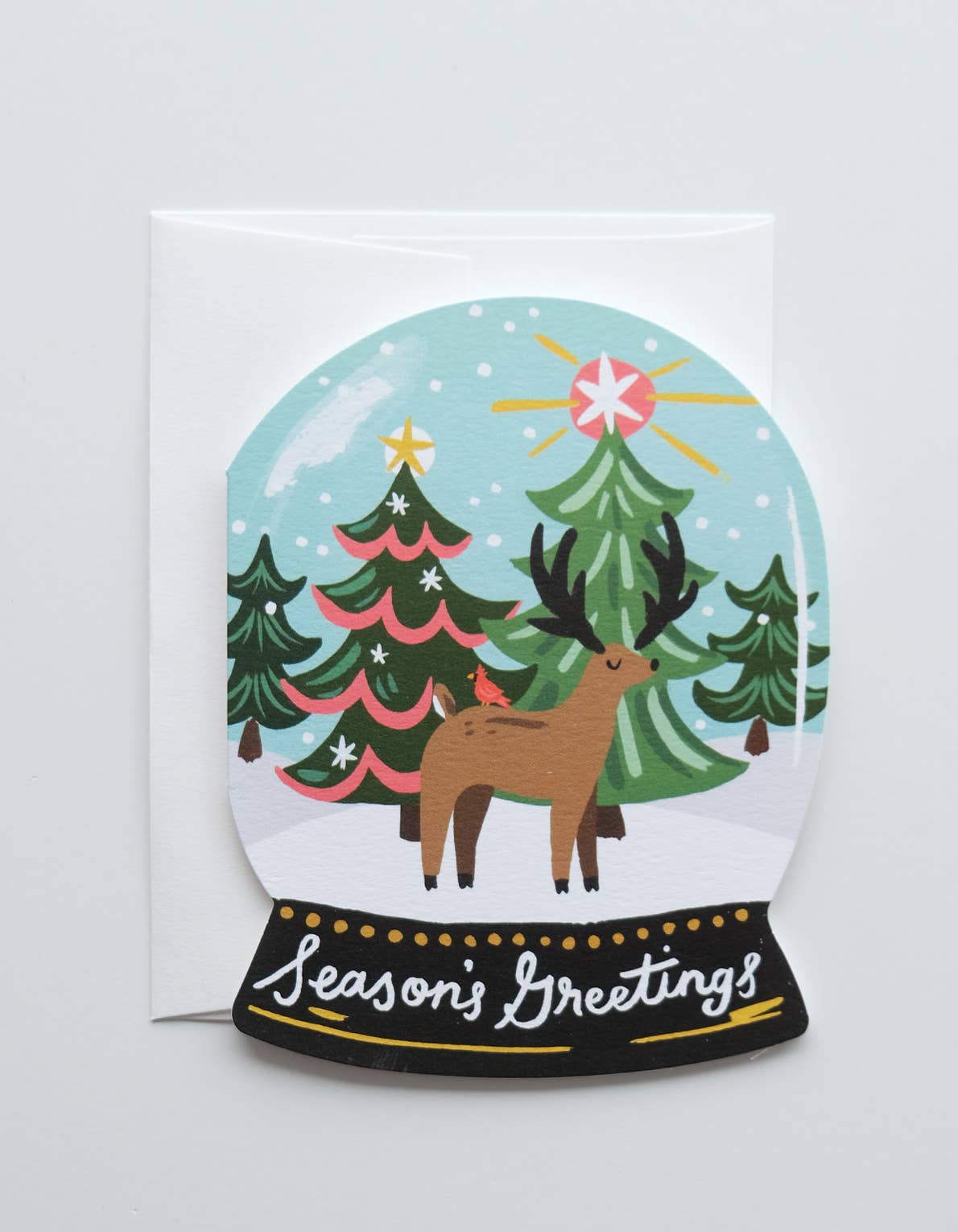 Snow Globe Die Cut Holiday Greeting Card