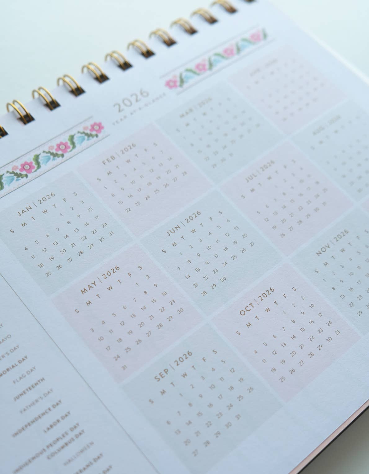 2026 Desktop Planner / Block Print Stripe