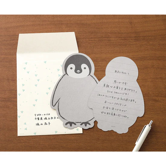 Midori Letter Set Die Cut / Animal Shapes / Penguin