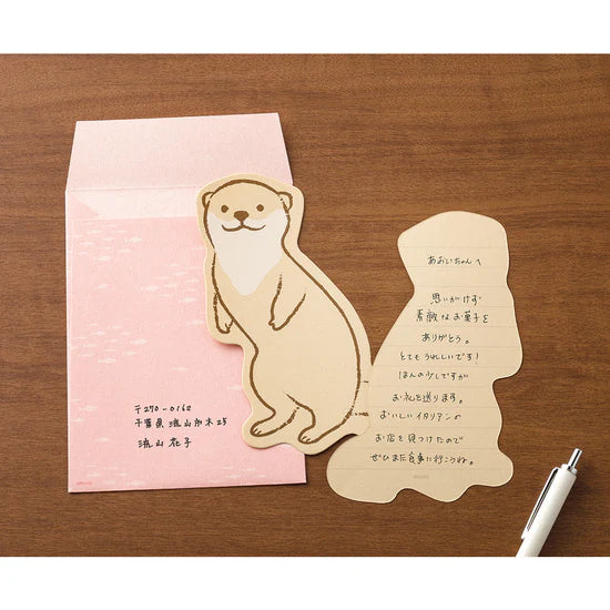 Midori Letter Set Die Cut / Animal Shapes / Otter