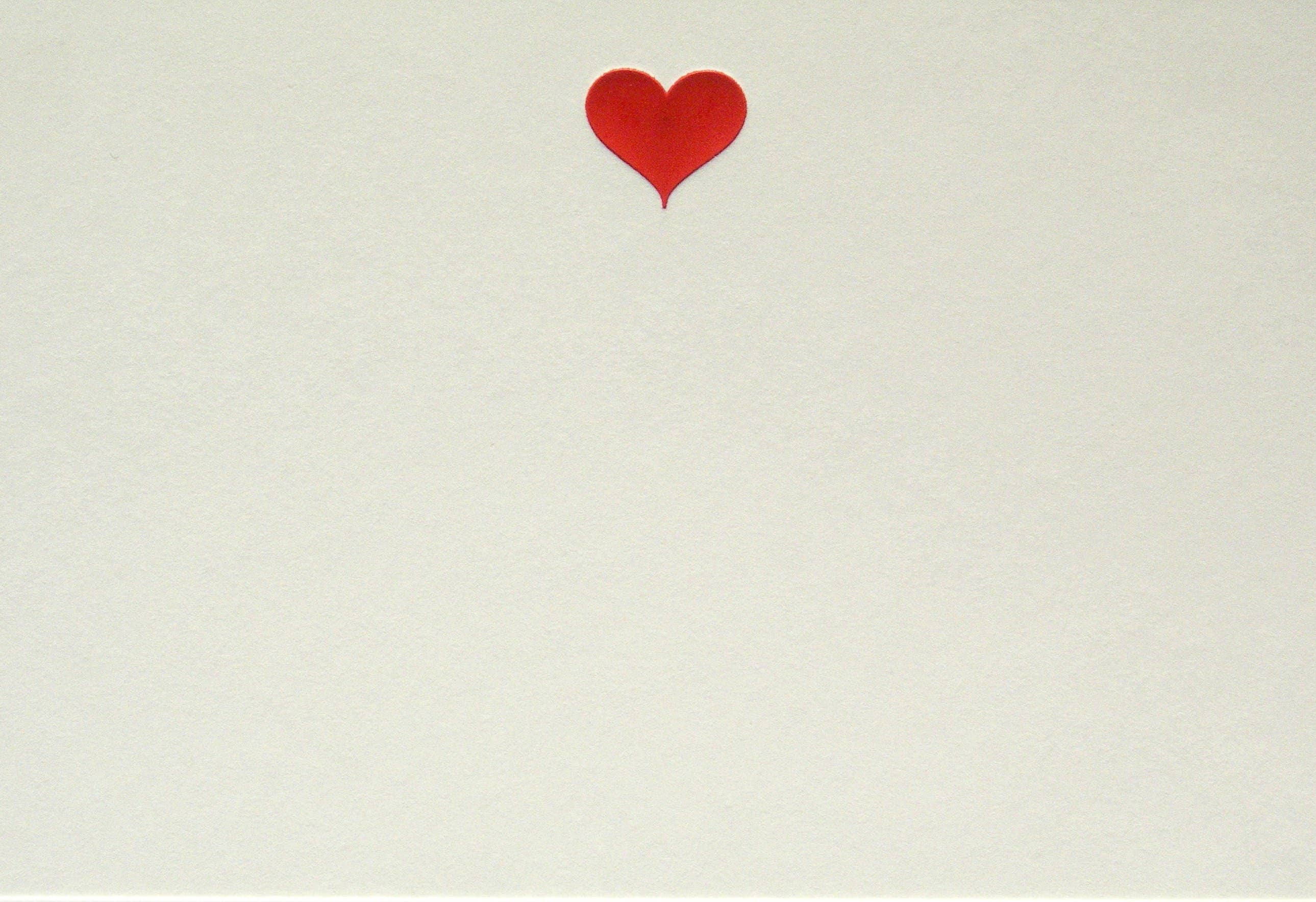 Engraved Note Cards / Red Heart