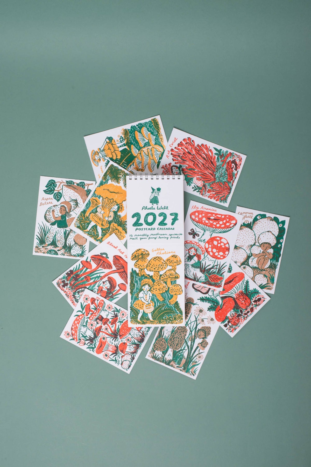 2027 Gnomes & Mushrooms Postcard Wall Calendar by Phoebe Wahl