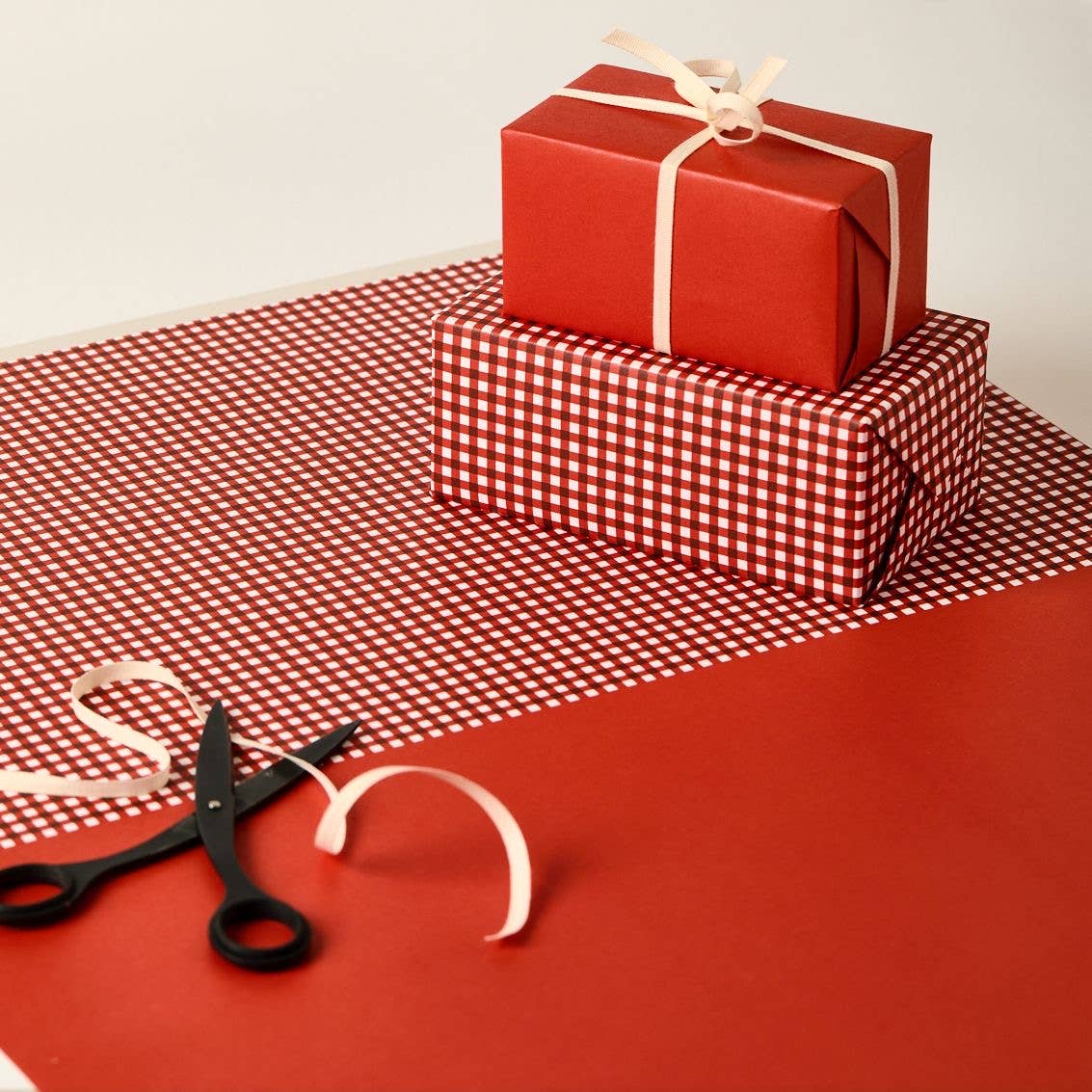 Red Gingham Gift Wrap Wrapping Paper