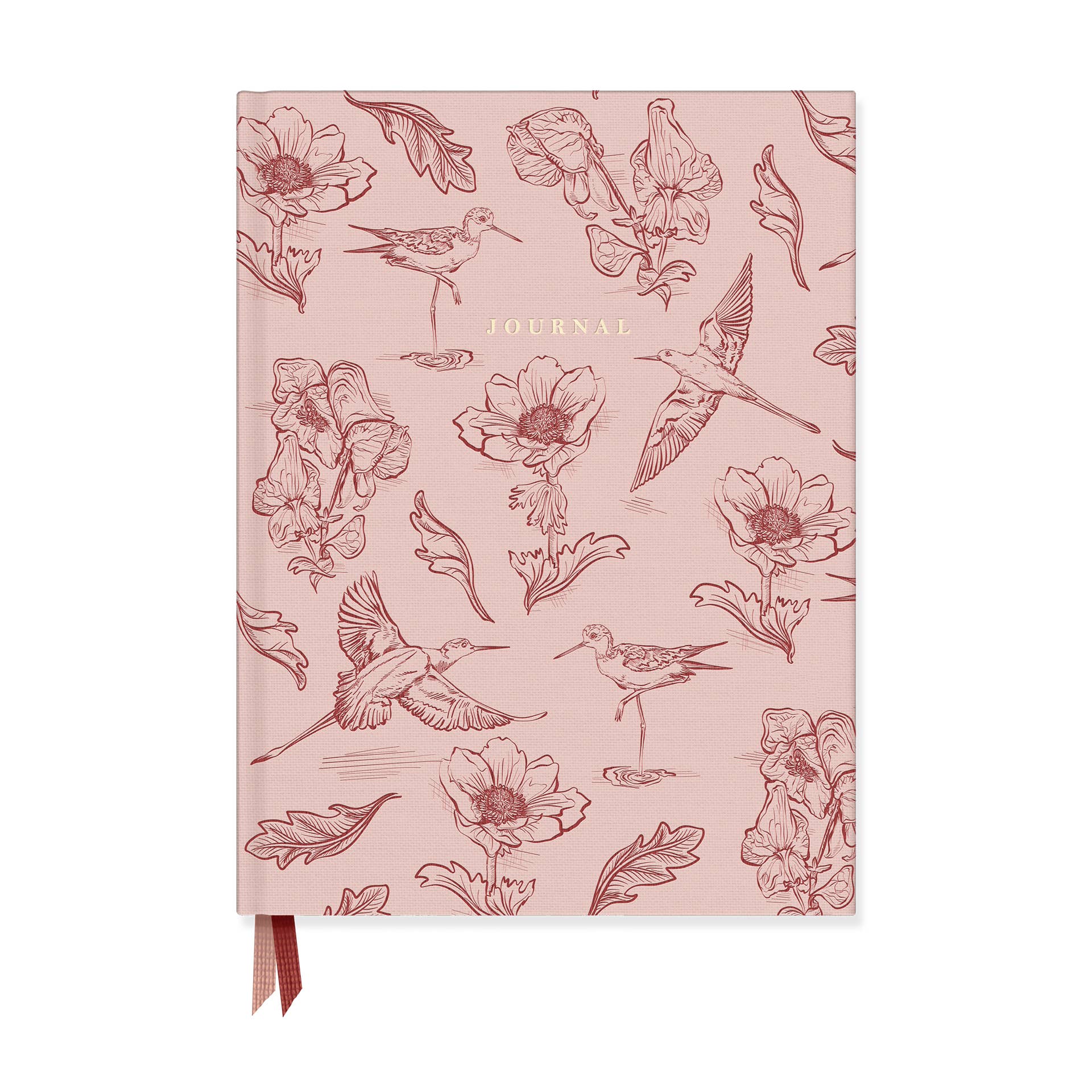 Pink Botanical Bird Toile Journal
