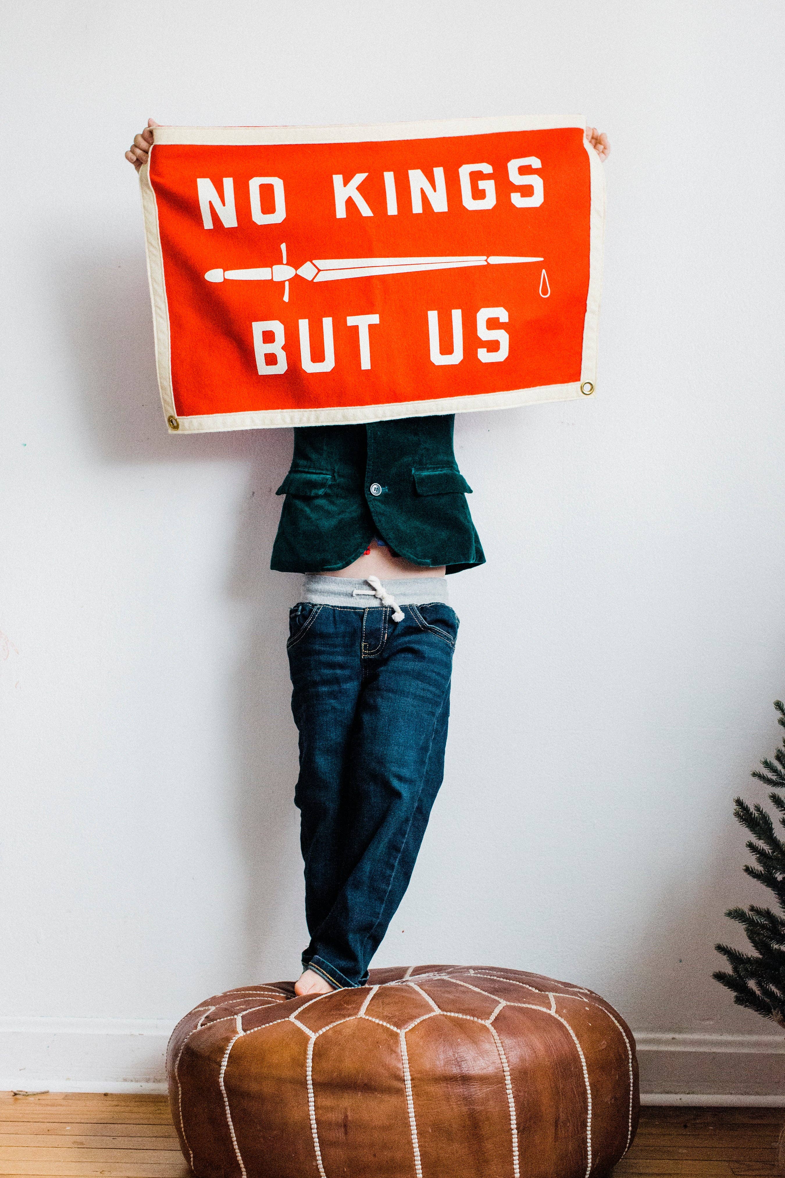No Kings But Us Camp Flag