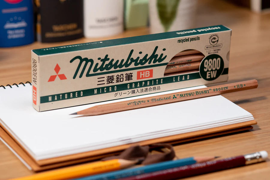 Mitsubishi 9800EW Recycled Pencil, 2B, Set of 12