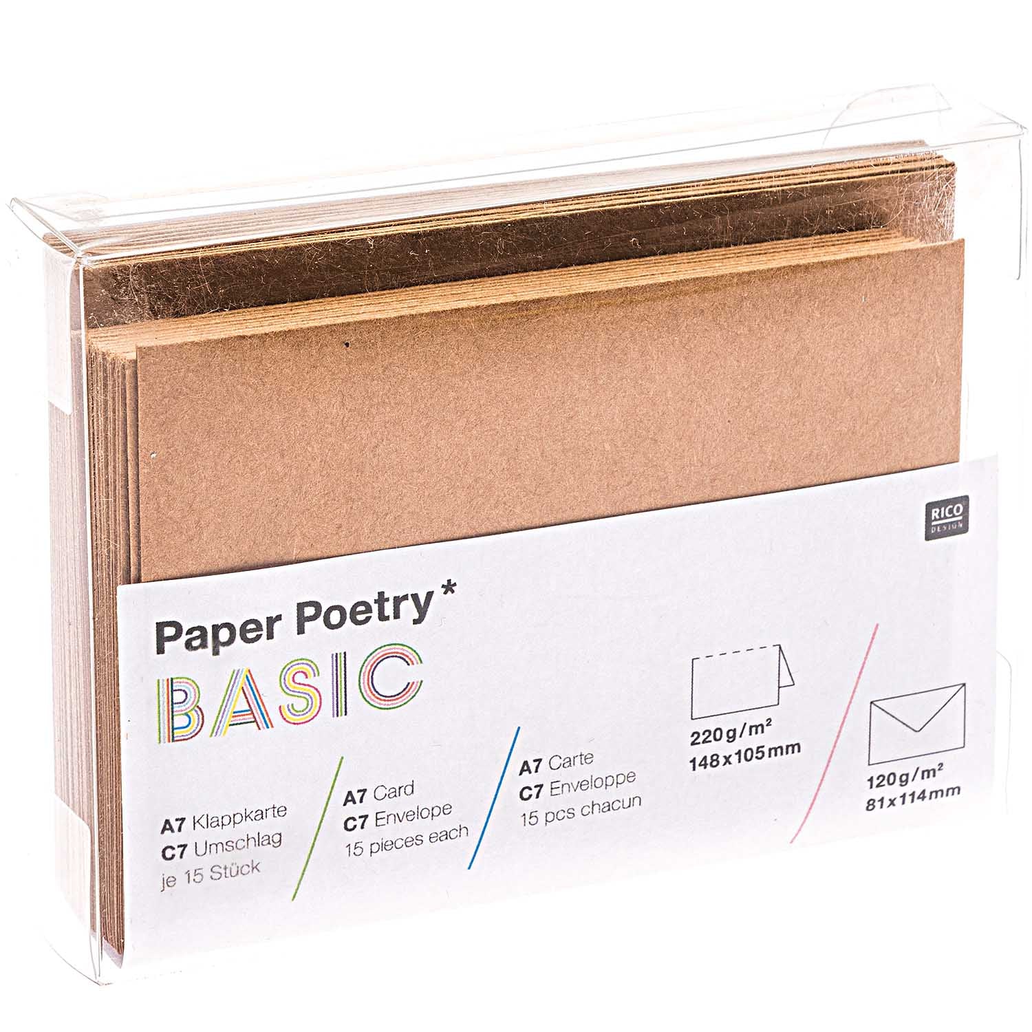 Basic A7 Folded Note Set / Kraft