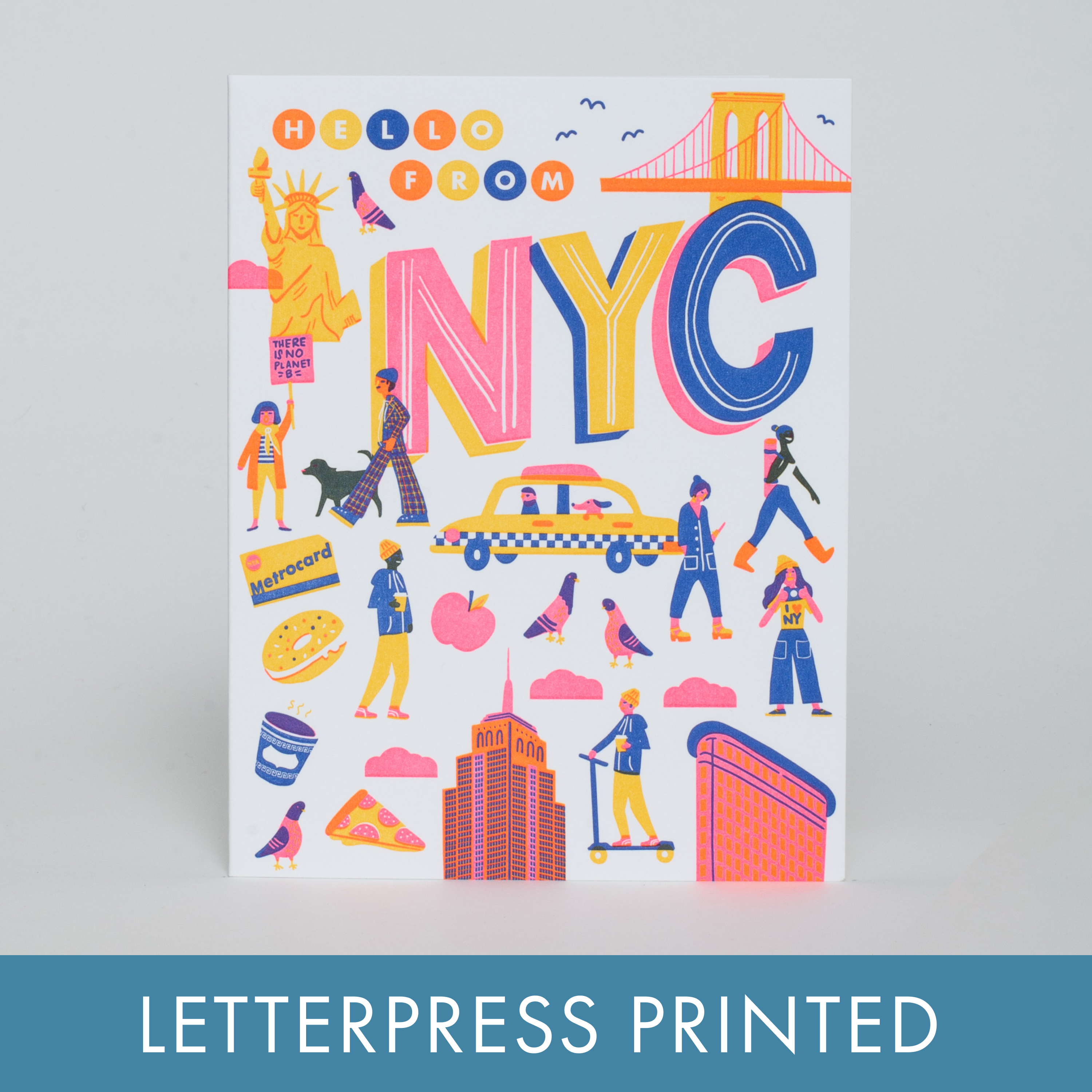 Hello from NYC City Letterpress Greeting Card by Hello!Lucky
