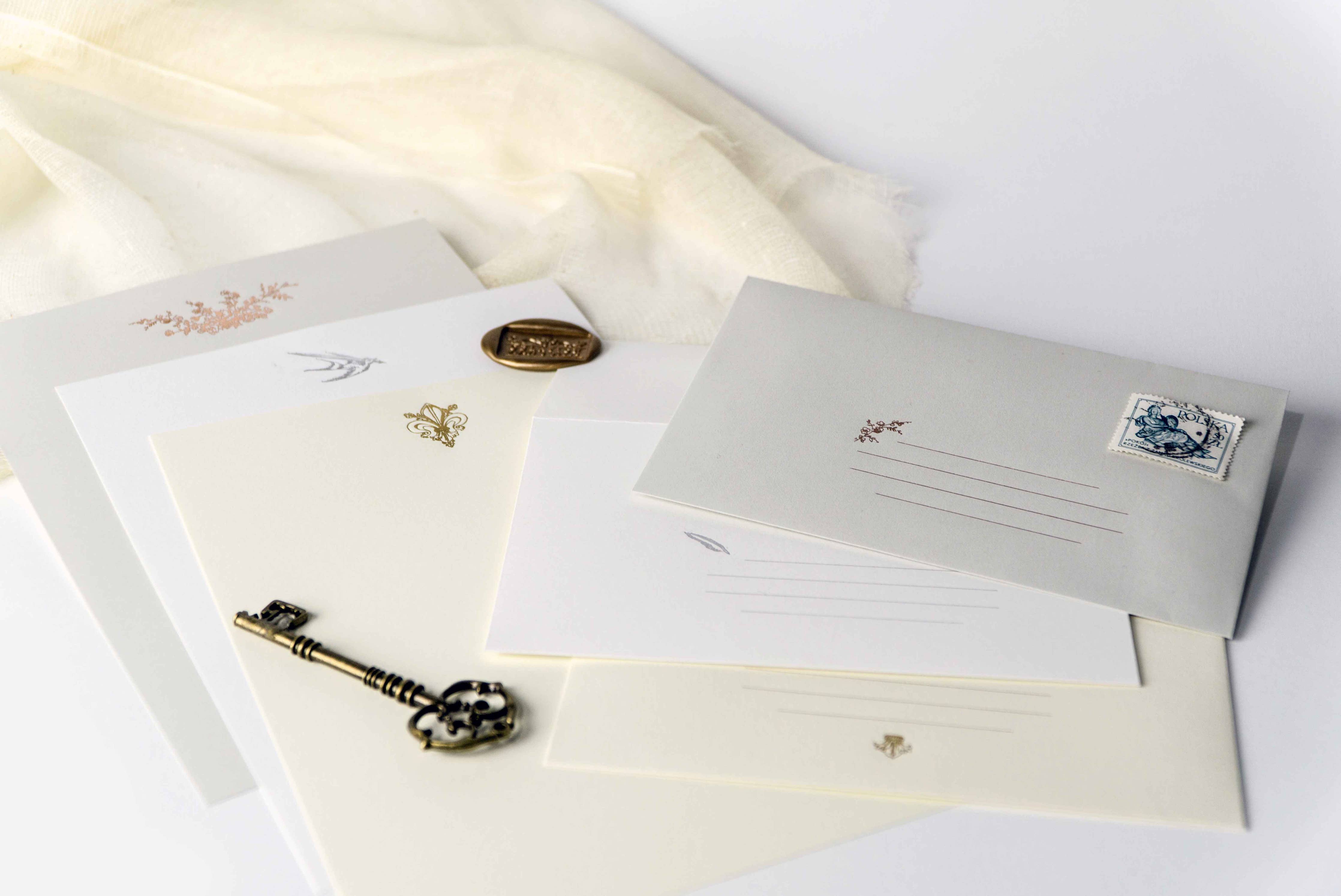Bird With Pen Letterpress Letter Sheet Set