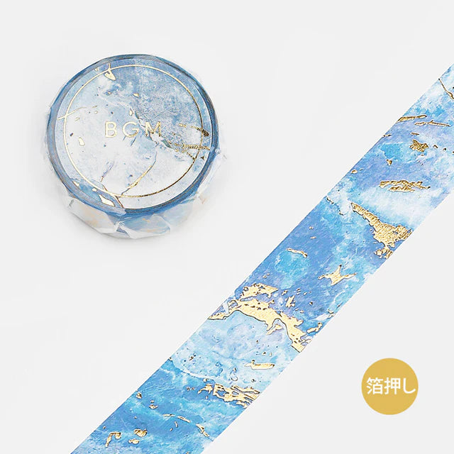 BGM Marble Stone Washi Tape / Blue Stone Pattern