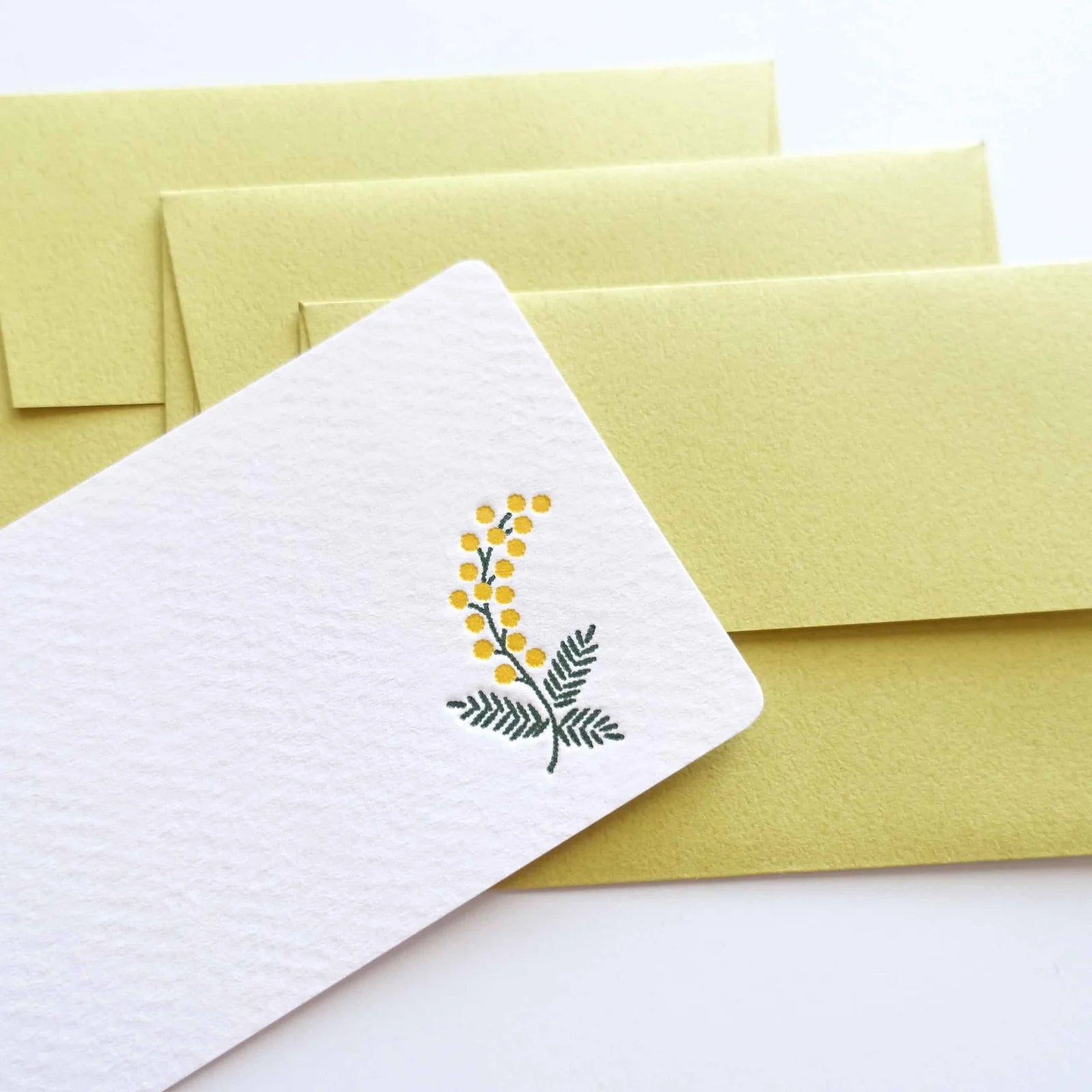 Letterpress Floral Mini Card Set / Mimosa