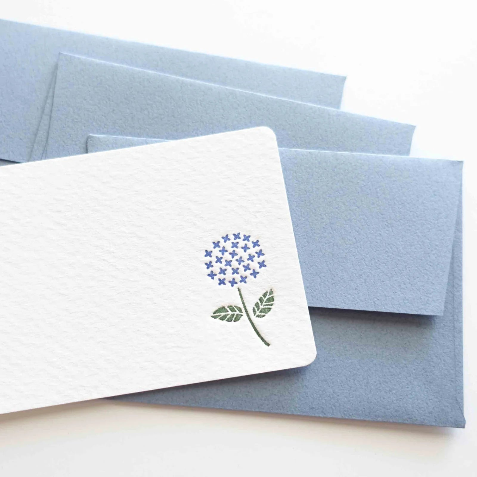 Letterpress Floral Mini Card Set / Hydrangea