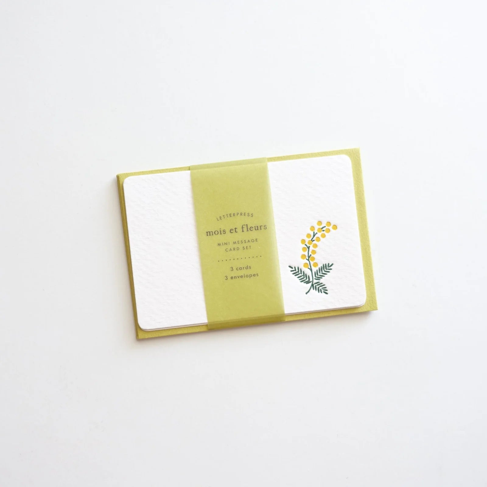 Letterpress Floral Mini Card Set / Mimosa