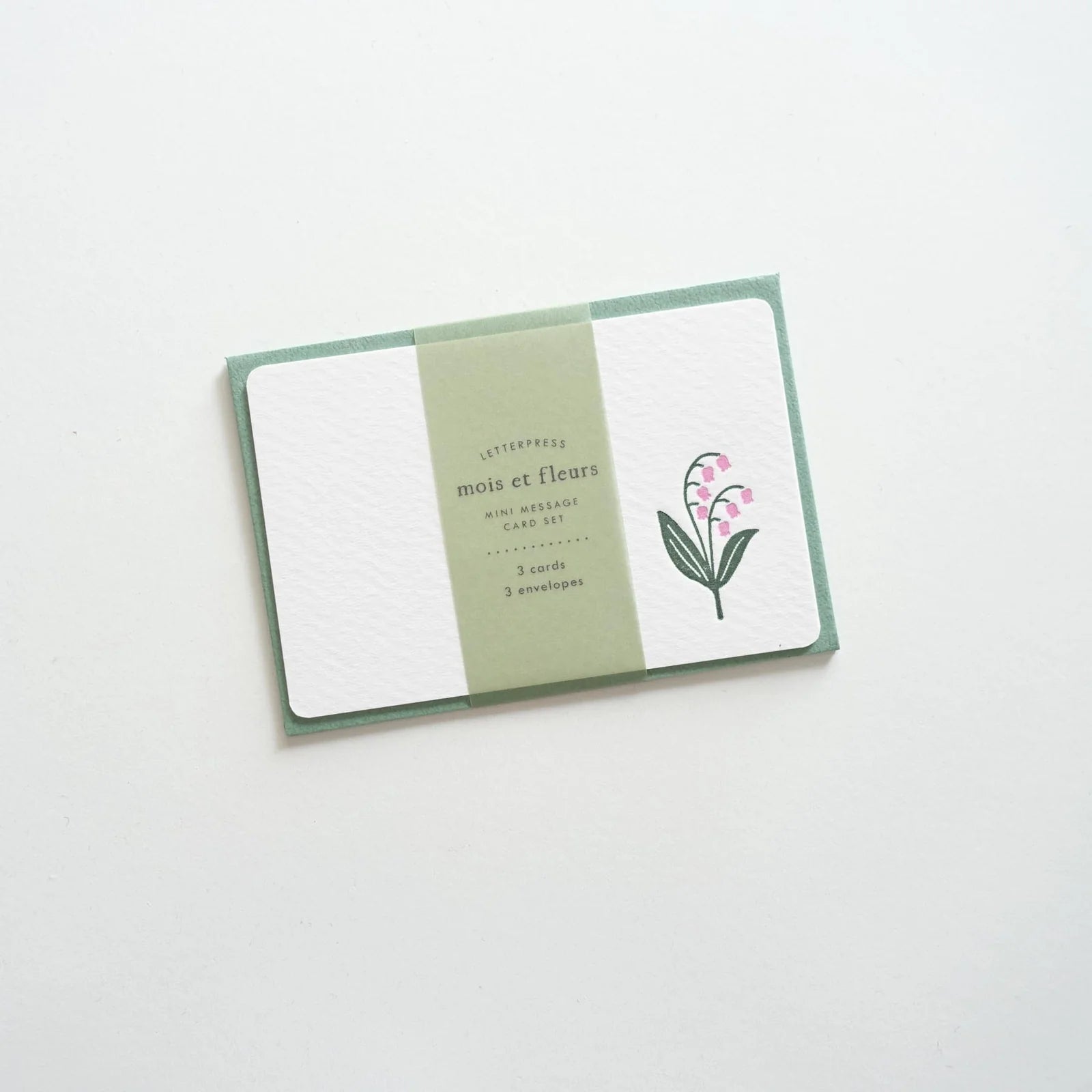 Letterpress Floral Mini Card Set / Lily of the Valley