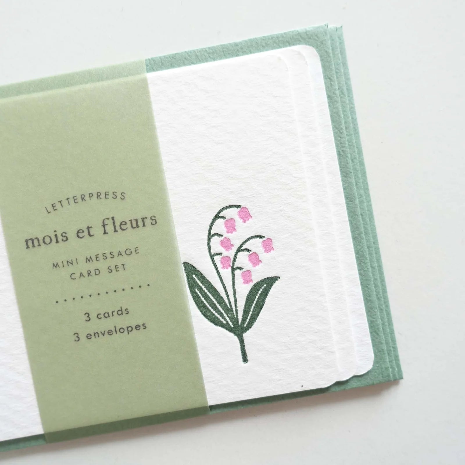 Letterpress Floral Mini Card Set / Lily of the Valley