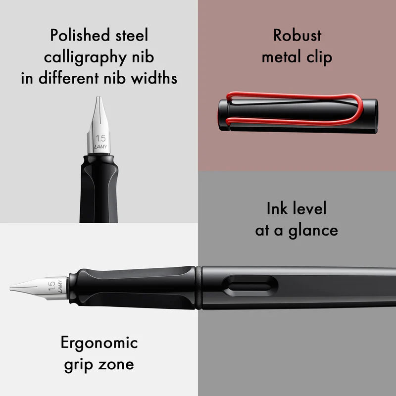 LAMY joy Fountain Pen / Black / 1.5mm Nib