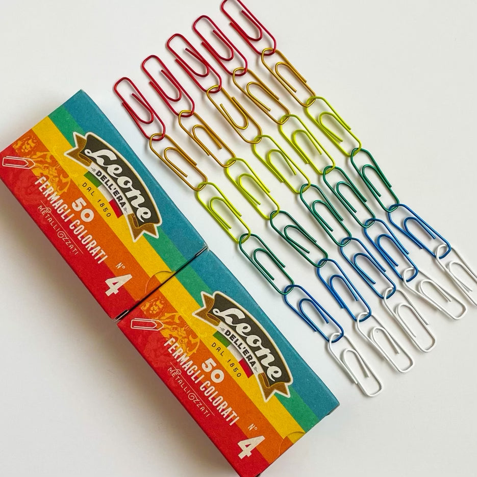 Italian Paper Clips / Rainbow / Set of 50