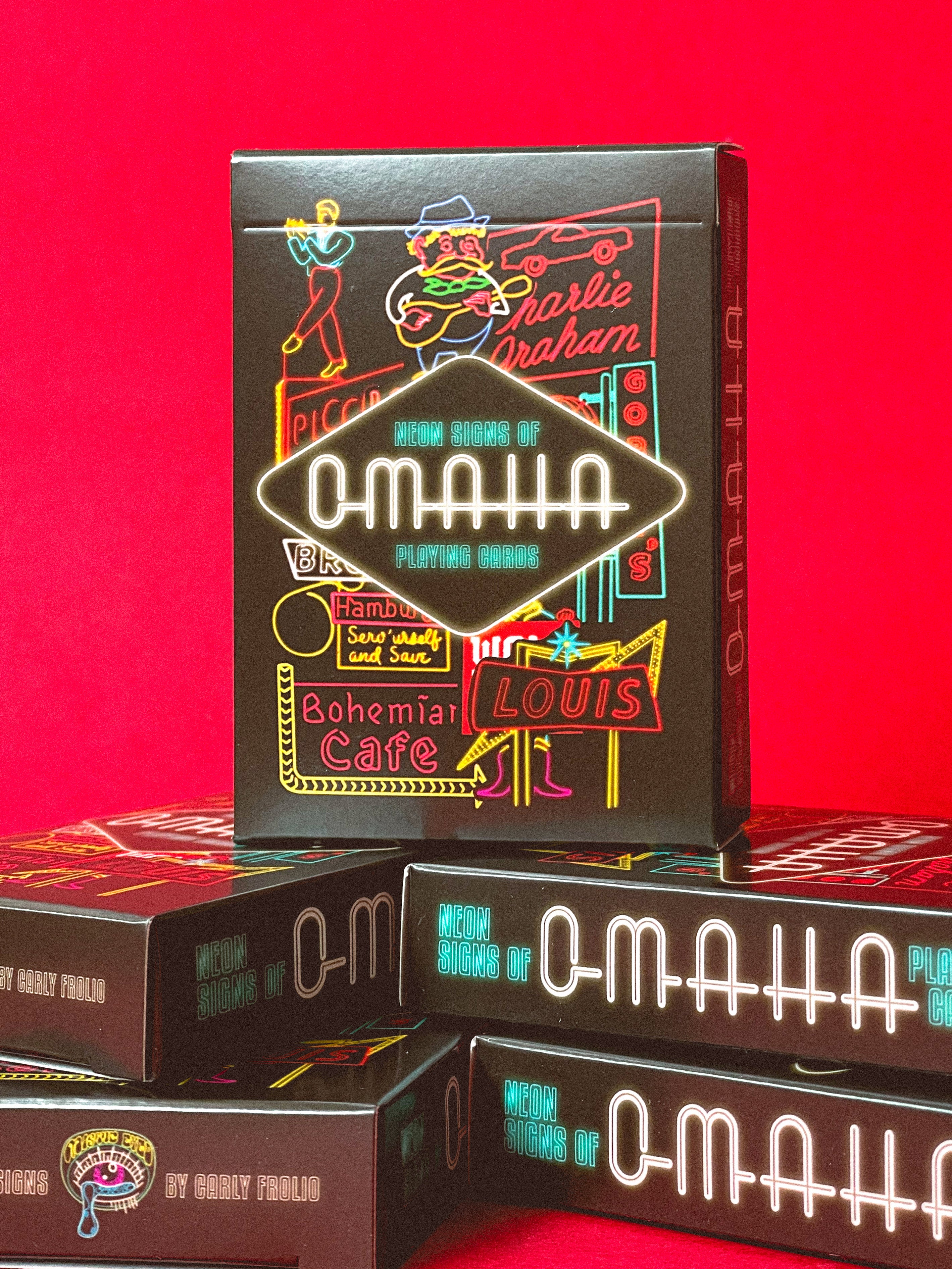Neon Signs of Omaha Playing Cards
