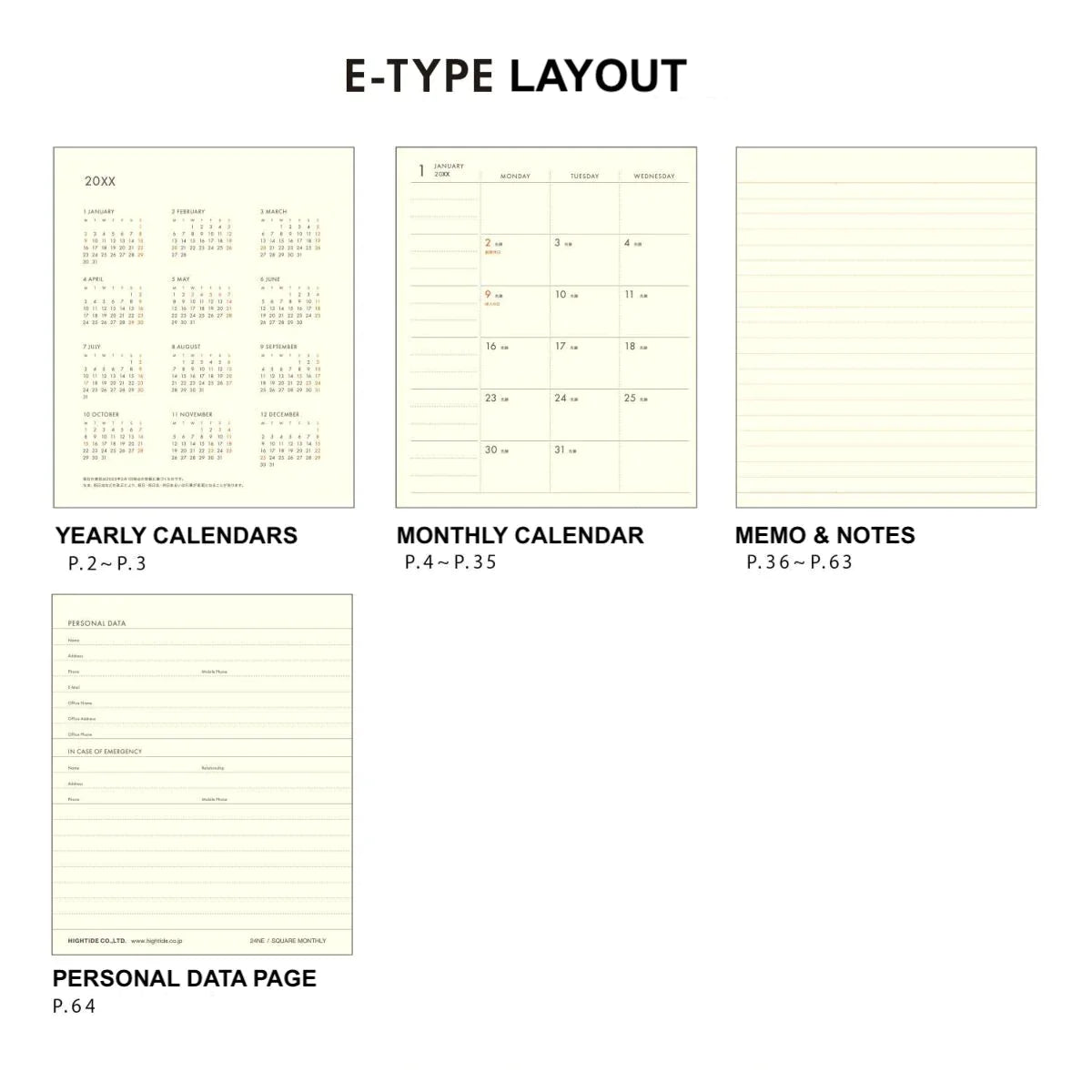 Houma Diary 2024 Monthly Planner / Gray