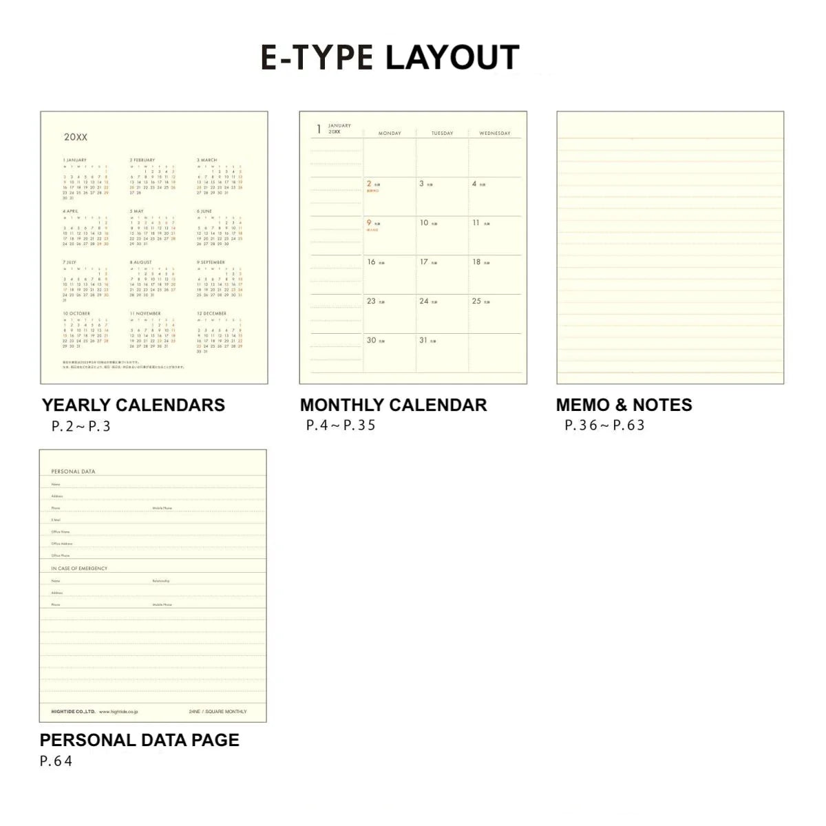 Nahe Square 2024 Planner / Pink