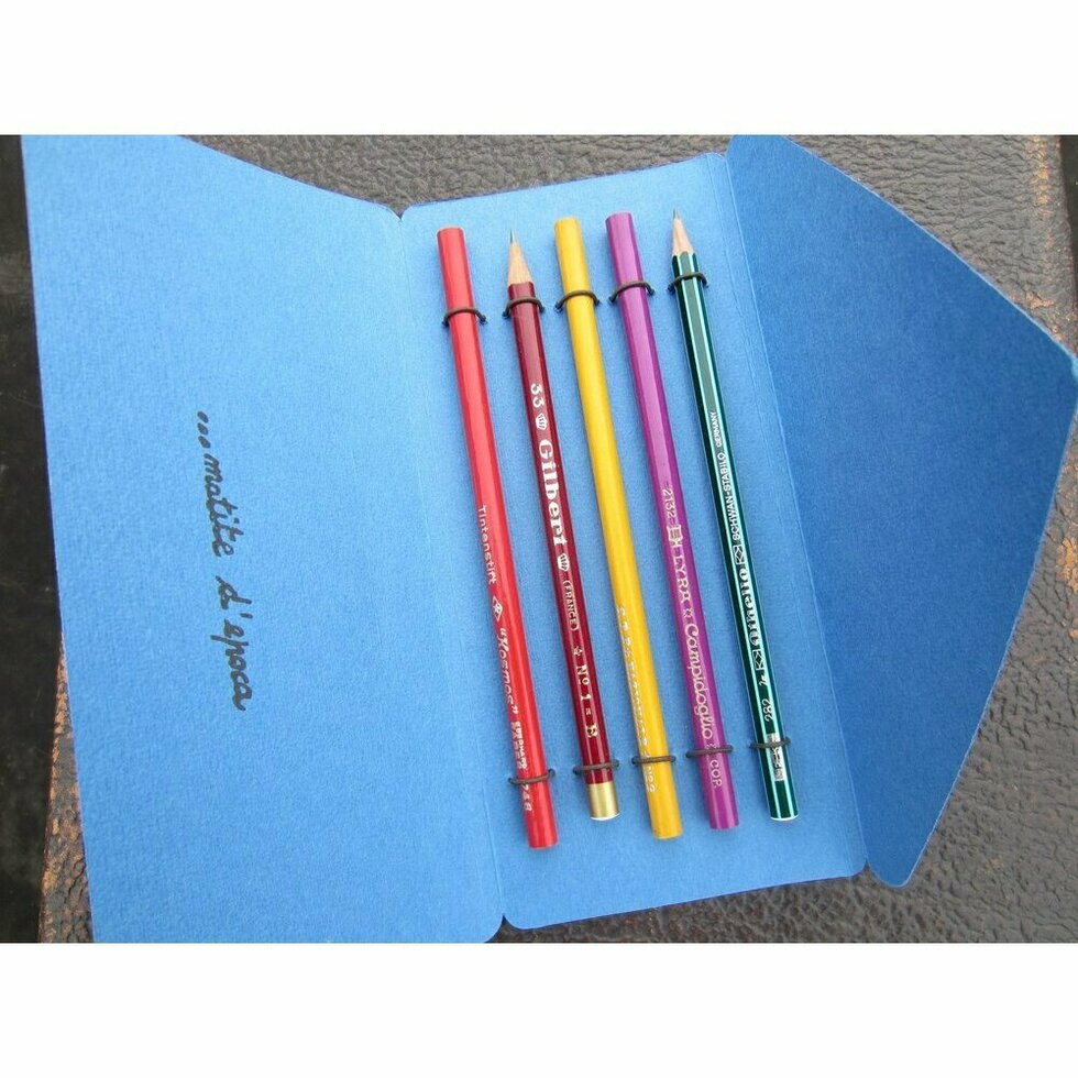 Five Vintage Pencils in a Folder