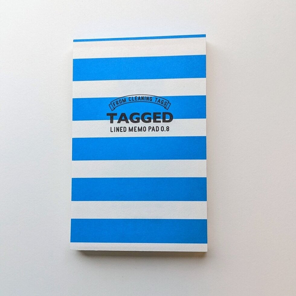 Large Striped Waterproof Memo Pad / Blue