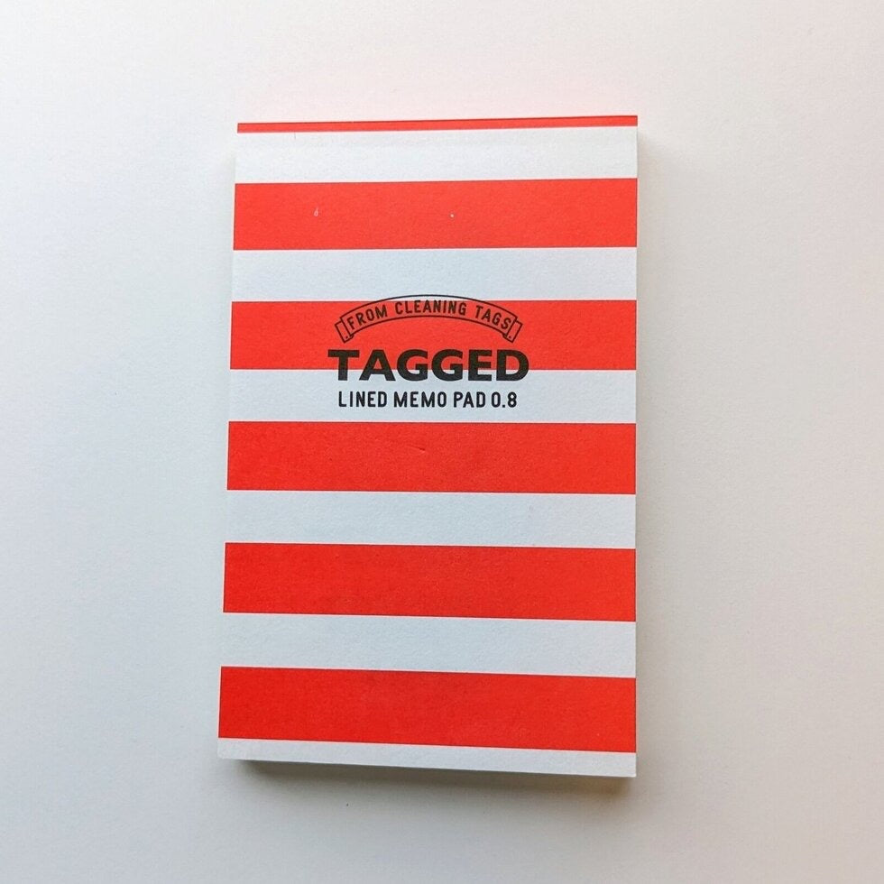 Large Striped Waterproof Memo Pad / Red