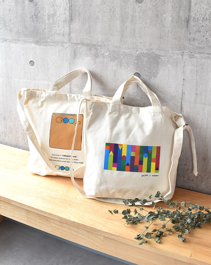 OLD RESTA 2-IN-1 JAPANESE STATIONERY Large TOTE BAG / Sakura Cray-Pas