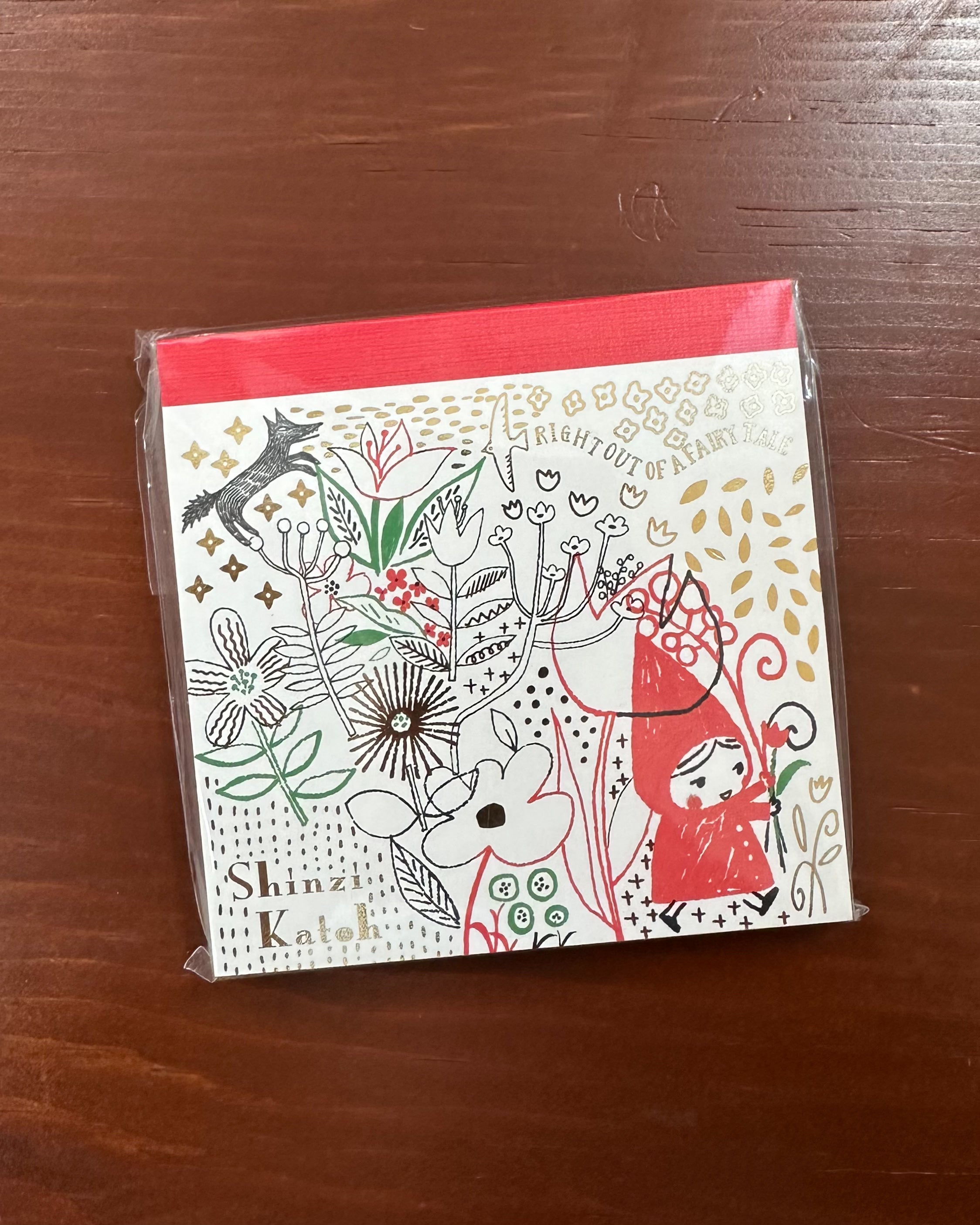 Shinzi Katoh Block Memo Pad / Red Riding Hood / A Bouquet of Flowers