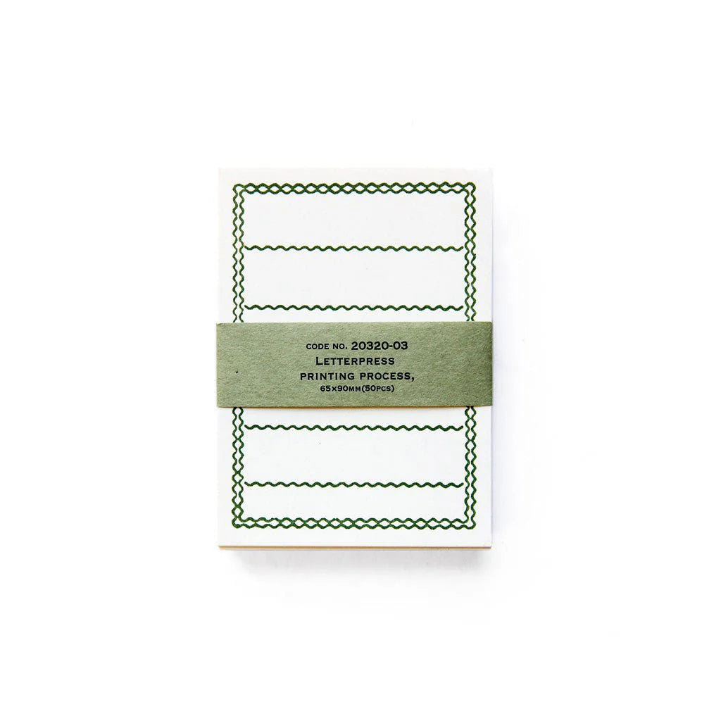 Classiky Letterpress Memo Cards / Green