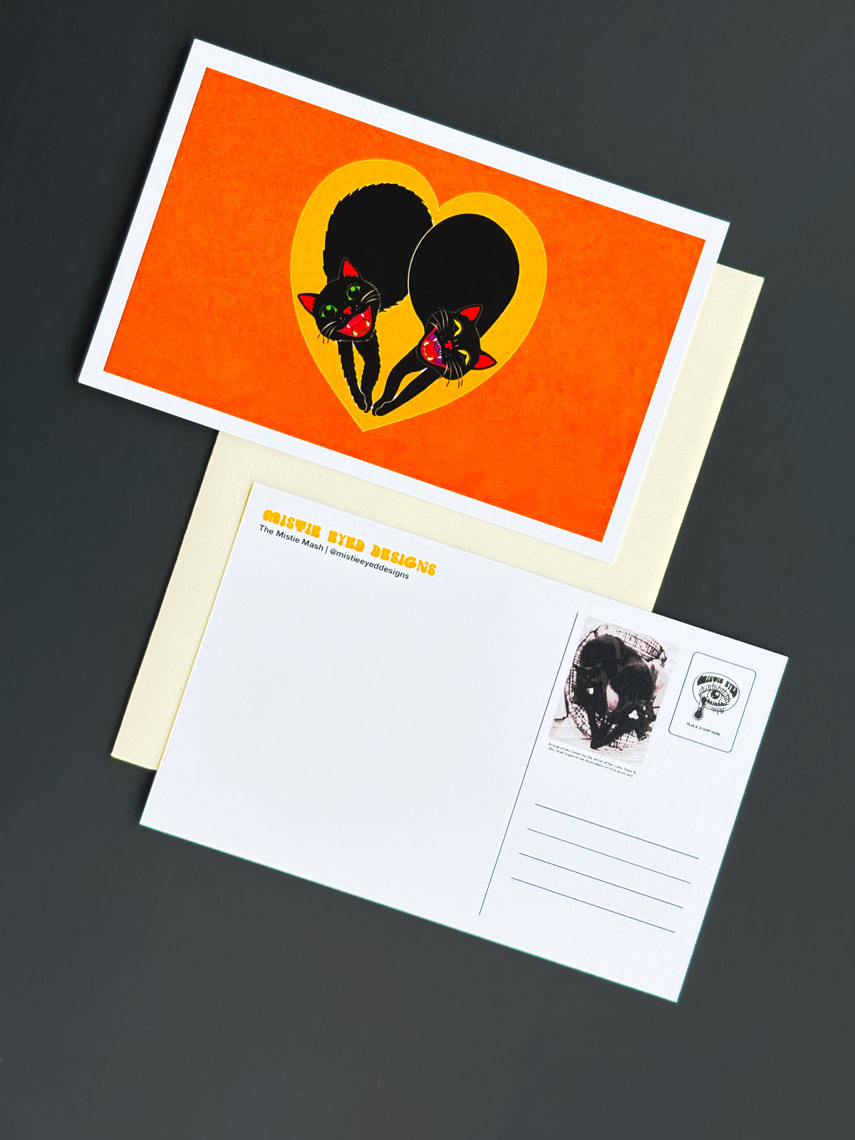 Scaredy Cat Heart Postcard