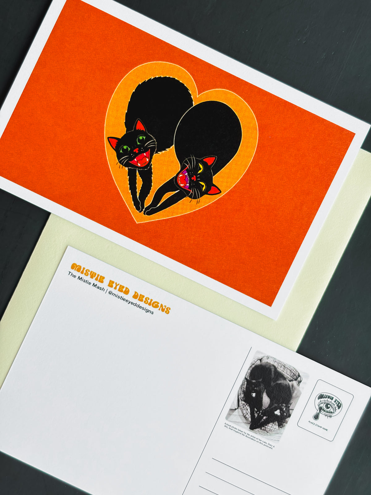 Scaredy Cat Heart Postcard