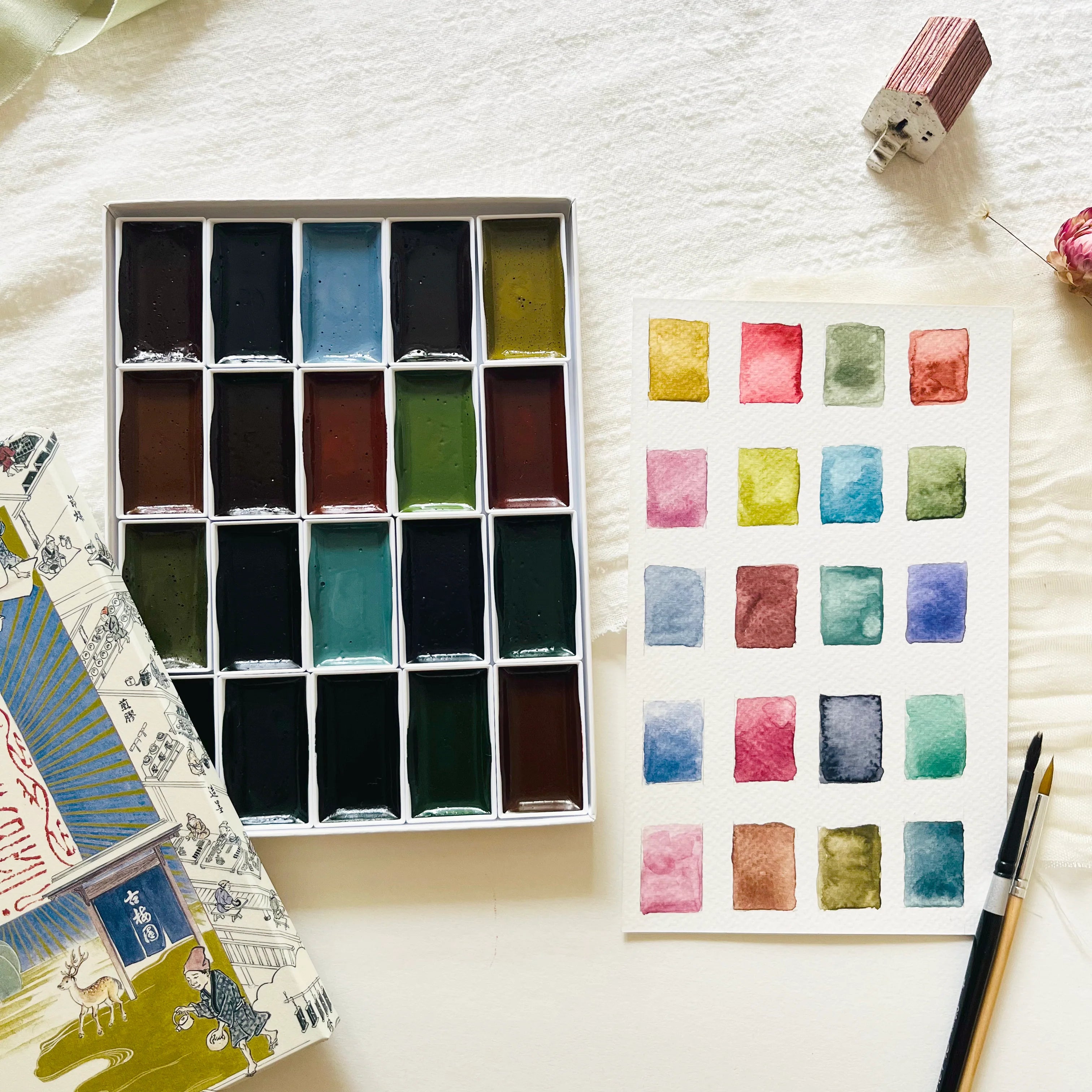Kissho Gansai Tambi Watercolors / Set of 20 / Sumi Colors