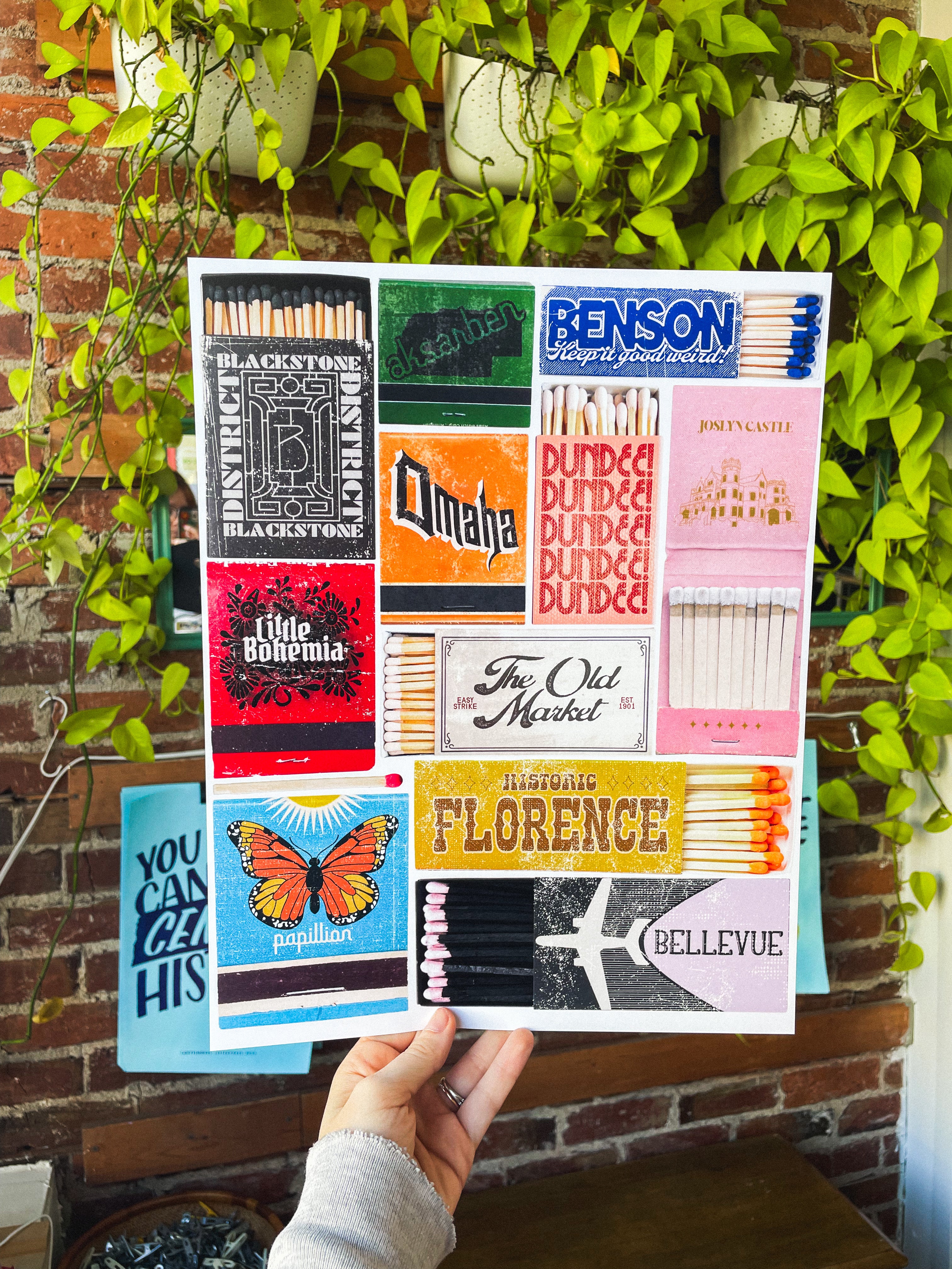 Omaha Neighborhood Matchbooks Print