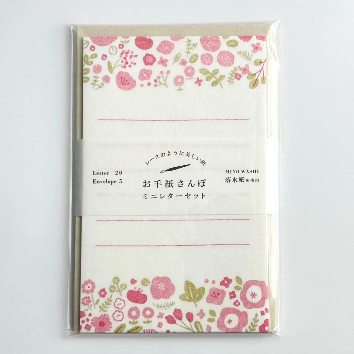 Furukawa Paper Washi Letter Set / Pink Flowers