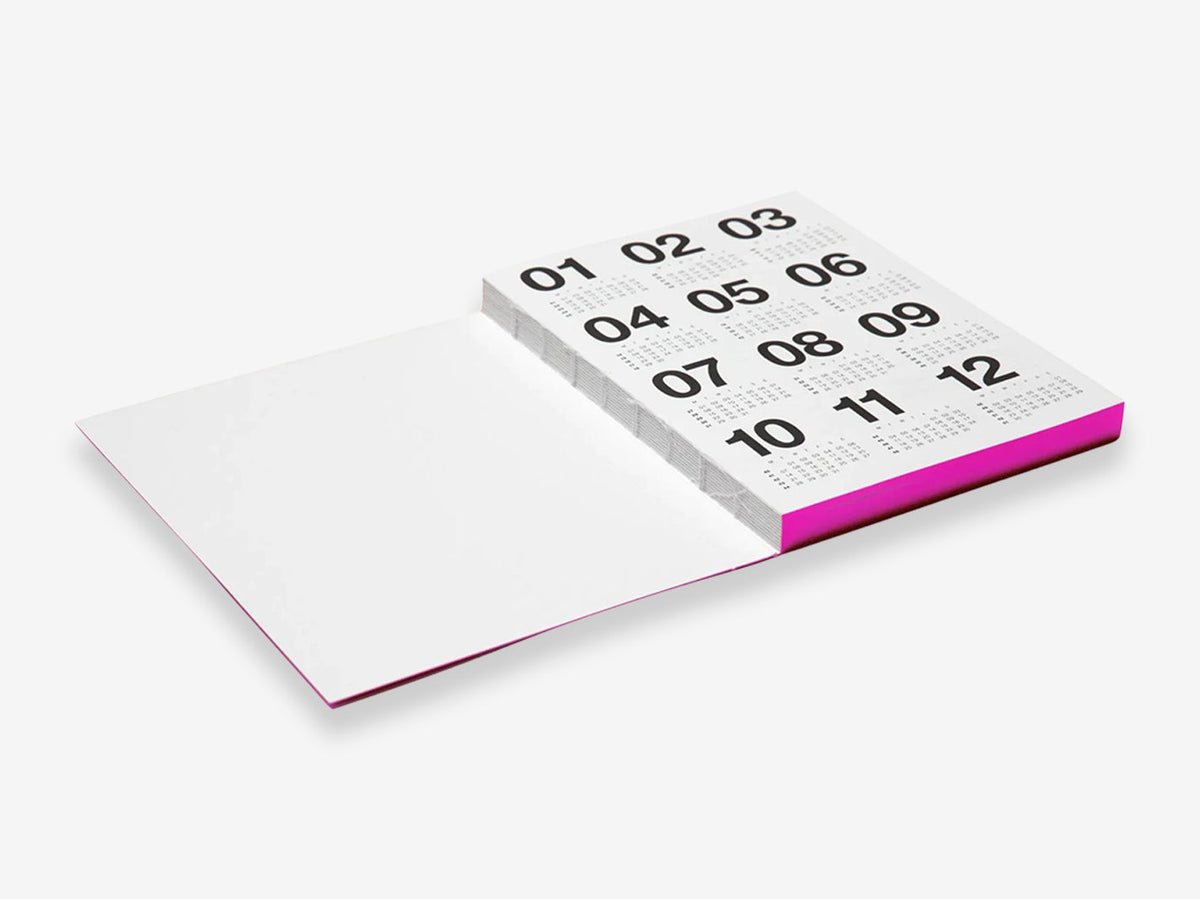 2027 Basic Planner open flat, Fuchsia Pink