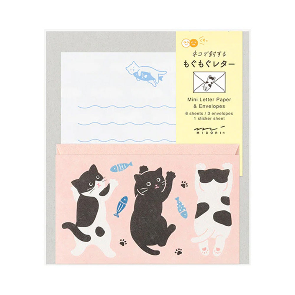 Midori Mini Letter Set with Stickers / Hungry Cat