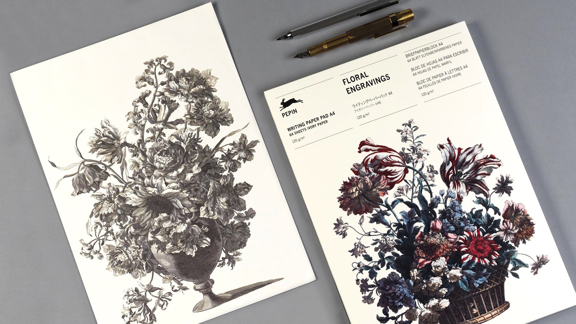 Writing Pad / Floral Engravings