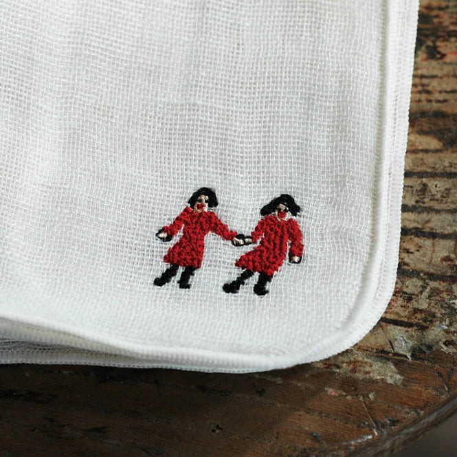 Mitsou Linen Gauze Embroidered Handkerchief