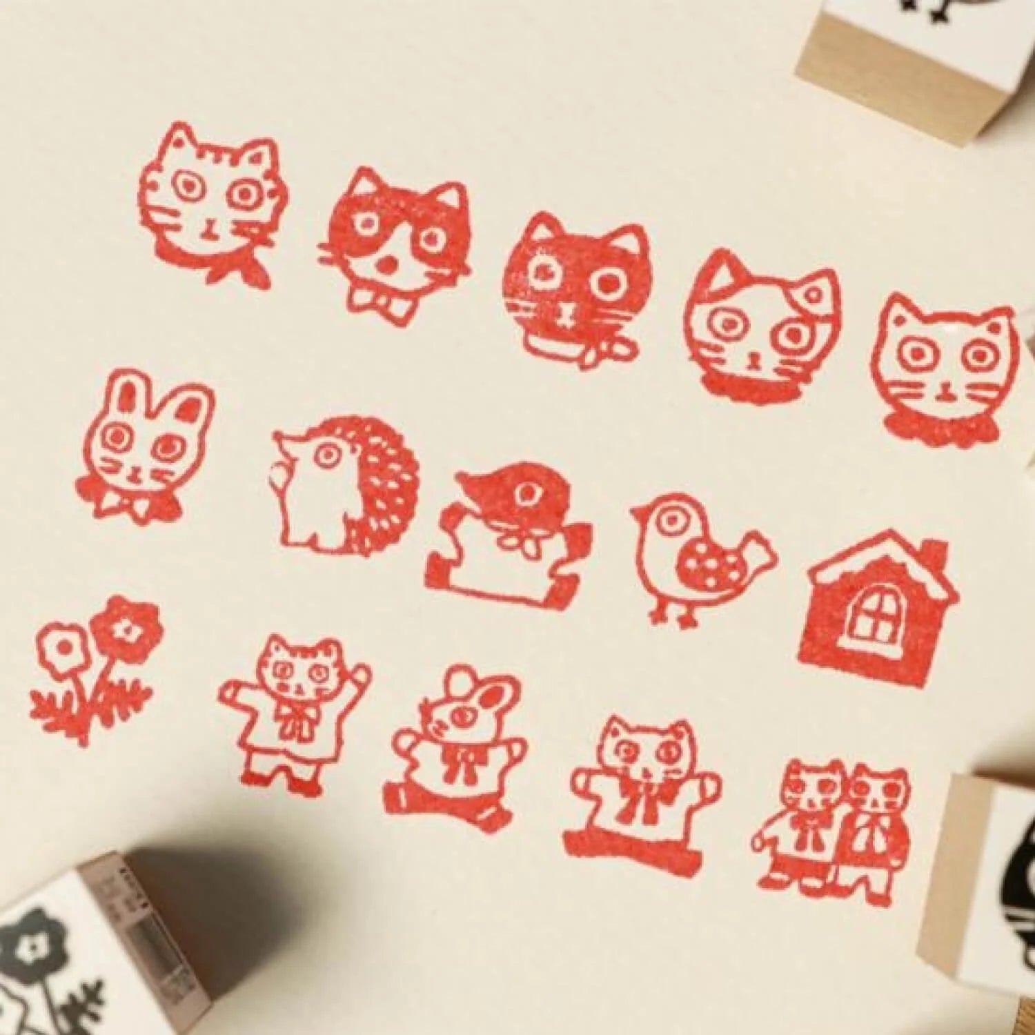 Chibi Yumi Kitagishi Flowers Rubber Stamp