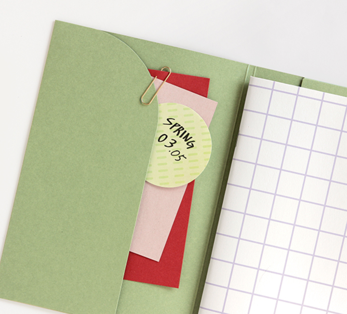 Color Notebook Folio / Apple Green